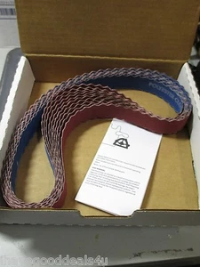 Lot of 10 Norton R981 1-1/8" x 30" Scalloped 100 Grit Sanding Belts CERAMIC - Picture 1 of 9
