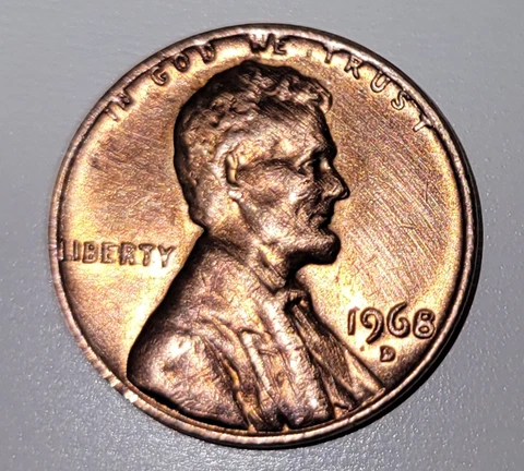 1968 D Lincoln penny rare In God We Trust on edge error Mint mark error Cover