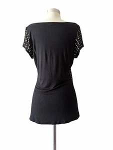 INC INTERNATIONAL CONCEPTS Top Blouse Black Gold Sequins Knit Loose MEDIUM - Picture 1 of 8