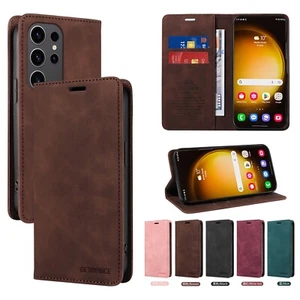 For Samsung Galaxy S25 Ultra S24 S23 S22 S21 S20 Flip Leather Wallet Phone Case - Picture 1 of 17