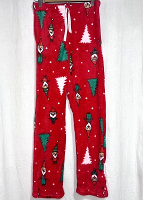 Christmas Pajama Pants Christmas Trees Elves Girl’s Size Large Red, White, Green - Изображение 1 из 4