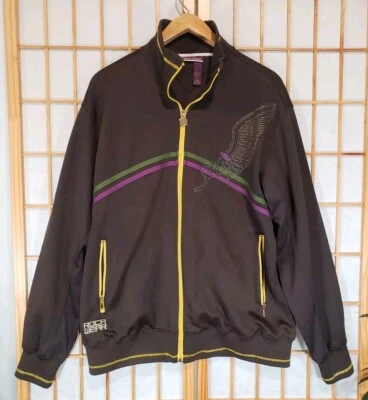 Chaqueta deportiva vintage Rocawear para hombre marrón Y2K hip hop urbana Foto 1 de 4