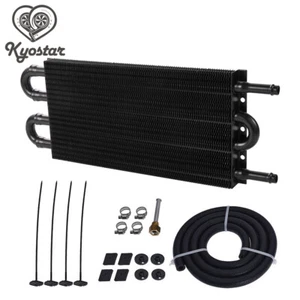 Universal 4 Row 6 AN Racing Engine Transmission Oil Cooler + Hose & Mounting Kit - Picture 1 of 9