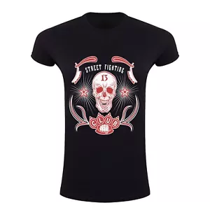 Street Fighting Club Emblem, Lucky 13 Skull Biker Women Fitted Stretch T-Shirts - Picture 1 of 12