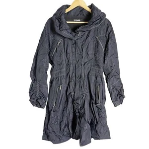 Et Dieu Crea La Femme Black Nylon Fleece Lined Coat Size 10 - Picture 1 of 13