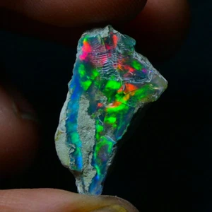 Schwarzopal grob 10,00 Karat, geräucherter äthiopischer Welo Opal grob, Feueropal roh - Bild 1 von 11