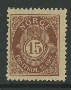 GN STAMPS- NORWAY, MINT, #52, OG LH, GUM CREASE, NICE CENTERING  - Picture 1 of 1