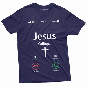Camiseta Jesús Llamando Aceptar Declive Teléfono Menú Iglesia Regalos Cristianos Camiseta - Imagen 1 de 8