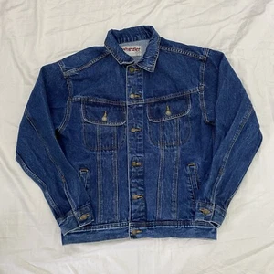VTG Wrangler Rugged Wear Denim Jean Trucker Jacket Coat Mens Size Medium(?) USA - Picture 1 of 4