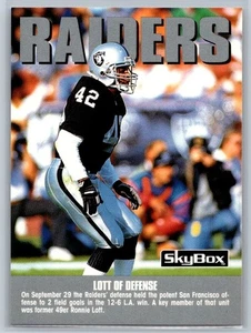 1992 Skybox Impact - Ronnie Lott #289 - Team Checkliste Raiders - Bild 1 von 2