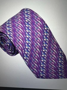 Emilio Pucci Tie 100% Silk Multicolor Purple Made in Italy Necktie - Picture 1 of 3