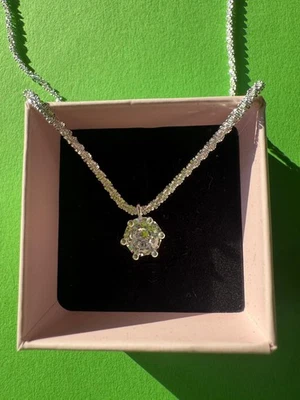 Bezaubernde Halskette mit Moissanit, 925er Sterlingsilber, Zertifikat - Bild 1 von 4