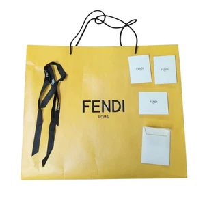 FENDI 100% AUTHENTIC Paper Shopping Bag 22" x 18.5" x 6" Yellow - Picture 1 of 1