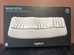 WAVE KEYS Ergonomic ERGO Wireless Keyboard for Windows/Mac LOGITECH Off White - Picture 1 of 6