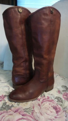 Botas de montar Frye para mujer 8,5 B Melissa botón 2 altas coñac occidentales 3475449 brn Foto 1 de 4