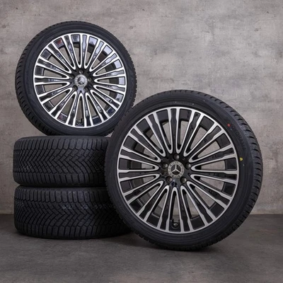 Mercedes EQE Winterräder 20 Zoll V295 Felgen A2954011900 schwarz glanzgedreht - Bild 1 von 4