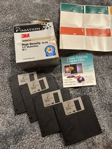 4 Festplatten: 3M Imation 3,5" unformatierte High Density 2,0MB Disketten, Box Etiketten - Bild 1 von 8