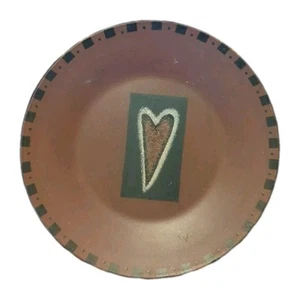 Donna White Collectible Wooden heart Plate 13 In Brown - Picture 1 of 2