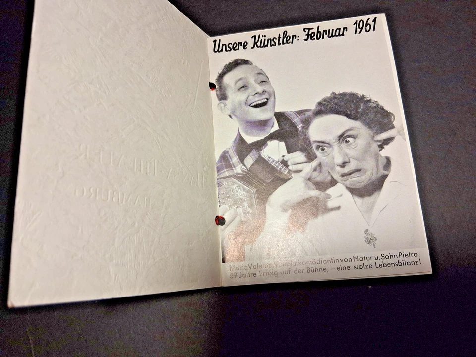 1961 febr. HAMBURG programm MARIA VALENTE im HANSA THEATER VARIETÉ - Bild 1 von 4