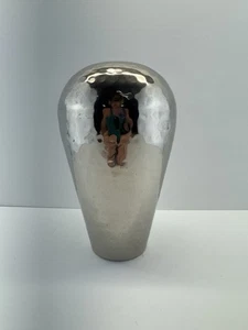 Silver Plated Vase Hammered Finish Teardrop Shape 8x5” Inches Minimalist India - Picture 1 of 8