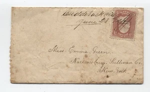 1860er Cuddebackville NY Handschrift Poststempel #65 Cover [K.205] - Bild 1 von 3