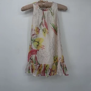 ISABELLA & CHLOE Dress Girls Size S Floral Lace Trim Fully Lined Cotton Blend - Picture 1 of 8