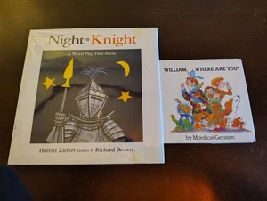 Vintage Children's Flap Book Lot Hardcover Night Knight William Where Are You - Picture 1 of 24