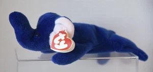 PEANUT THE ELEPHANT - ROYAL BLUE - TY BEANIE BABY - "1993" - "RARE" NEW W/TAGS - Picture 1 of 21