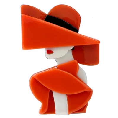 Акрил прелестно современный леди броши носить шляпа девочка вечеринки офис подарок - Изображение 1 из 4