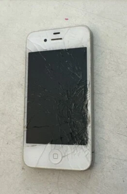 Apple iPhone 4 16GB Weiss White Ungeprüft Teilespender  Glasbruch - Bild 1 von 2