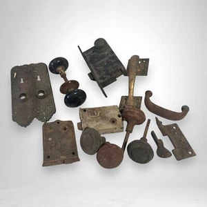 Lot of Assorted Antique Vintage Door Knob Plates Mortises Locks Hardware - Picture 1 of 8