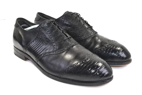 Foot Joy Classics Black Lizard 93-94 Master Staff Member Golf Dress Shoes Sz 11 Cover