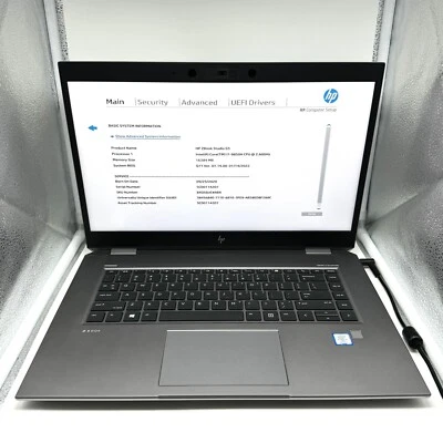 HP ZBook Studio G5 15" 4K| i7-9850H 2.6GHz | 32GB | NVIDIA Quadro P1000 | No SSD - Image 1 of 4
