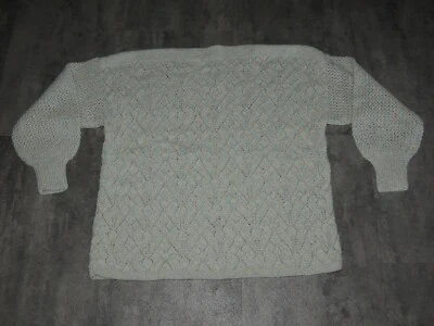 Strickpullover Pullover selbst gestrickt Handarbeit beige Glitzer 40 42 M L NEU  - Bild 1 von 2