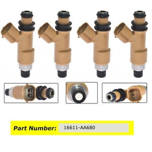 4 inyectores de combustible 16611-AA680 para 05-11 Subaru Forester Impreza Legacy Outback - Imagen 1 de 11