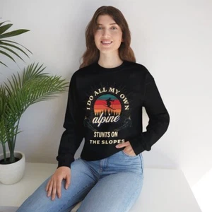 "Sudadera de esquí alpino - "Hago mis propias acrobacias" - Ideal viaje de esquí y regalo deportivo - Imagen 1 de 11
