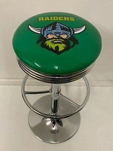 CANBERRA RAIDERS FOOTBALL CLUB PREMIUM BAR STOOL ADJUST HEIGHT NRL - Picture 1 of 12