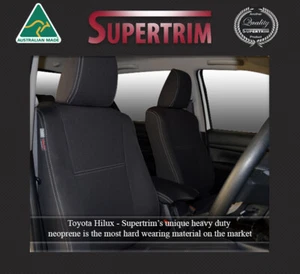 Premium waterproof Front fullback Map pocket&Rear seat covers fits Toyota Hilux - Picture 1 of 11