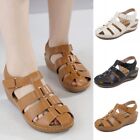 Summer Womens Hollow Out Closed Toe Strap Shoes Wedge Mid Heel Slingback Sandals