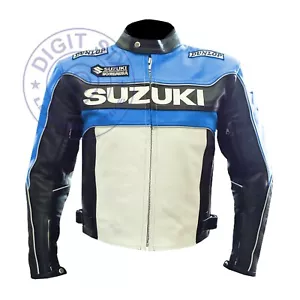 Suzuki Biker Premium Motorrad Lederjacke Handarbeit Rindsleder mit Panzerpolstern - Bild 1 von 7