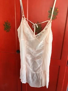 Jacalyn Bennett Lingerie Collection Sheer Nightgown Peach M Lace - Picture 1 of 8