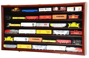 Train Display Case HO Scale Cabinet Railroad Car Locomotive Collection USA Frame - Picture 1 of 12