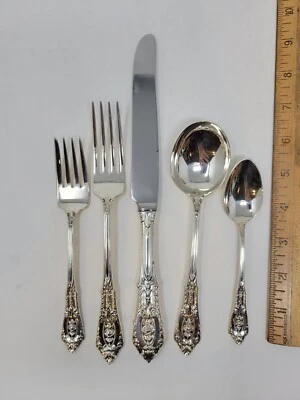 Juego de 5 piezas Wallace Rose Point Sterling Foto 1 de 4