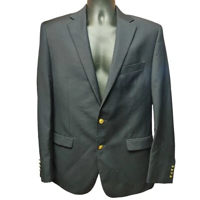 Chaqueta Blazer Para Mujer Lauren Ralph Lauren Gris Oscuro Amarillo Botón 40 L Foto 1 de 3