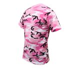 Pink Camo T-Shirt Breast Cancer Awareness US Army Navy USAF Military Vet  XS-4X 