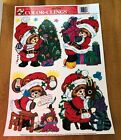 NEW VINTAGE Color-Clings Static Window Decorations Decal Santa Bear Stickers 8"