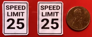 (2) 25 MPH SPEED LIMIT BLECHSCHILDER 1:24 1:25 HO O SCALE DIORAMA LAYOUT - Bild 1 von 2