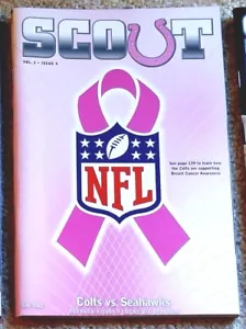 INDIANAPOLIS COLTS - PROGRAMMA GIOCO SEATTLE SEAHAWKS 2009 - SUPER BOWL XLIV - COME NUOVO! - Foto 1 di 1