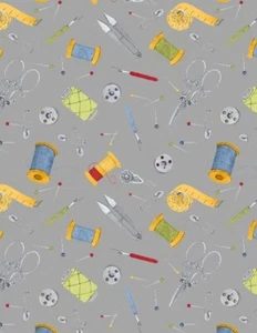 Common Threads By Wilmington Prints - Grey Sewing Notions #21754-904 - Picture 1 of 1