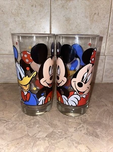 2 vasos de colección Mickey Mouse Minnie Mouse Pato Donald 12 OZ Anchor Hocking Disney - Imagen 1 de 8